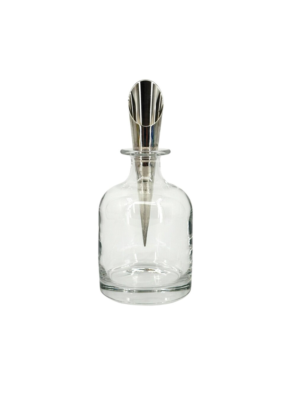 Italian Crystal Decanter with Sterling Silver Stopper, by Pampaloni